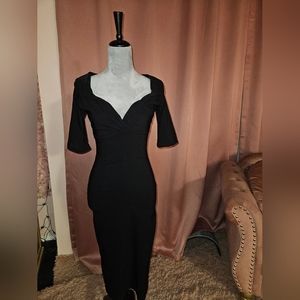 Black Vintage Style Collectif Mainline Trixie Pencil Dress Size Small